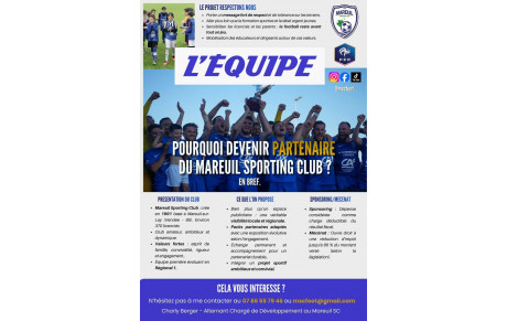 Pourquoi devenir partenaire du Mareuil Sporting Club ?